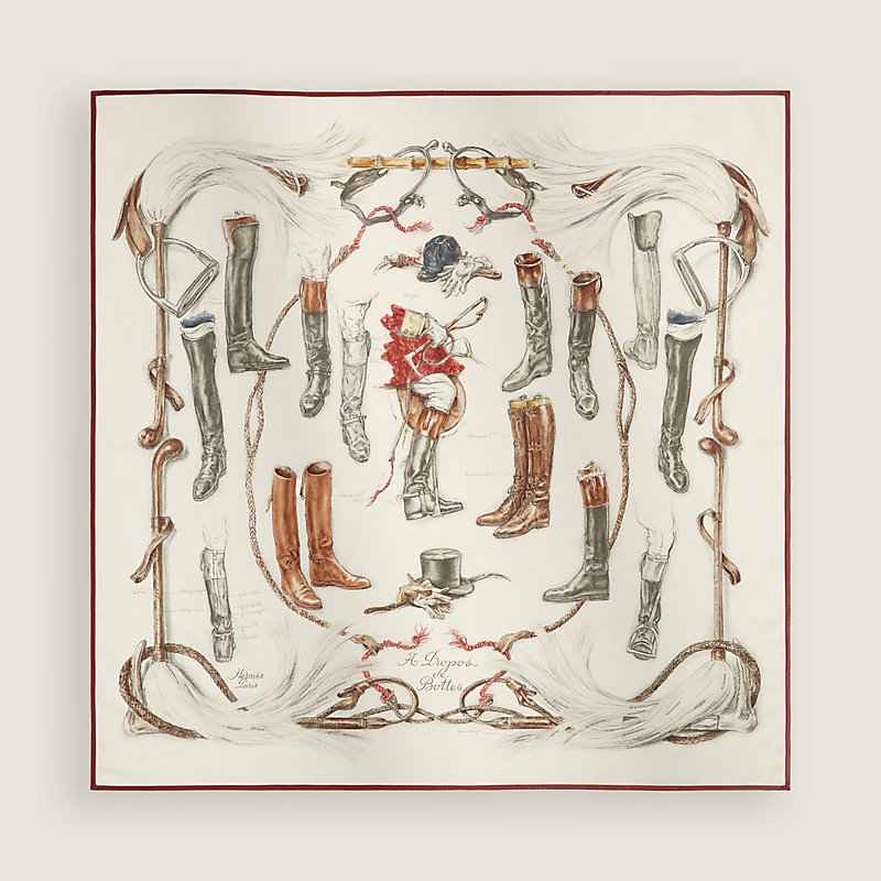 A propos de Bottes Exceptional embroidered scarf 90 | Hermès USA